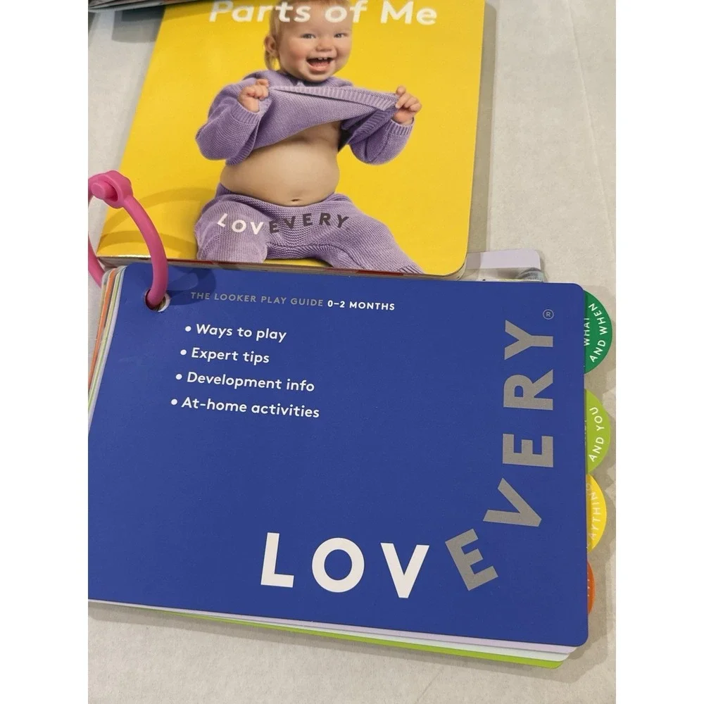 Lovevery The Looker Play Kit 0-2 Months Montessori Baby Toy Set Mobile Books